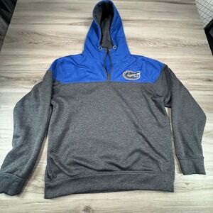 Colosseum Mens Florida Gators 1/4 Zip Hoodie Sweatshirt Size L Blue Gray Gameday